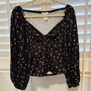 Willow Black Floral Blouse